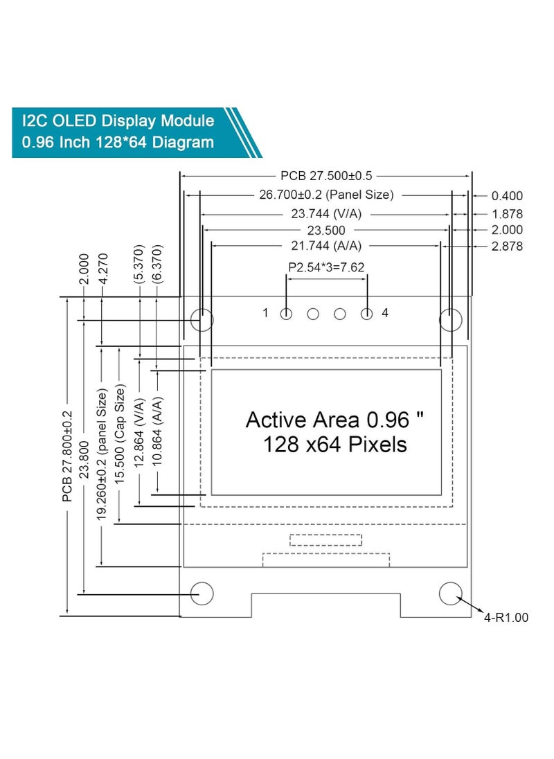 Generic - OLED Module 128x64 Pixel, 5 Pcs 0.96 Inch OLED I2C IIC Display Module 12864 SSD1306 Mini Self-Luminous OLED Screen Board Compatible with Arduino Raspberry Pi (White) - Image 1