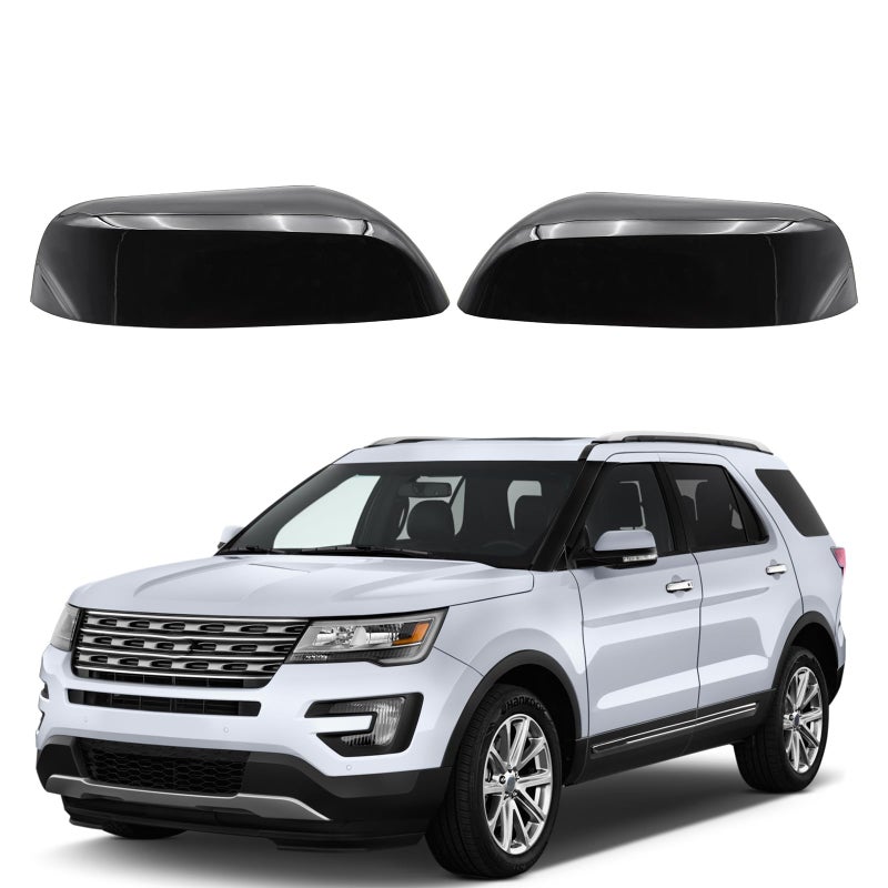 KYYET Driver  Passeger Side Gloss Black Mirror Cap Cover fits for Ford Explorer 2016 2017 2018 2019 Repace GB5Z17D743AAGB5Z17D742AA