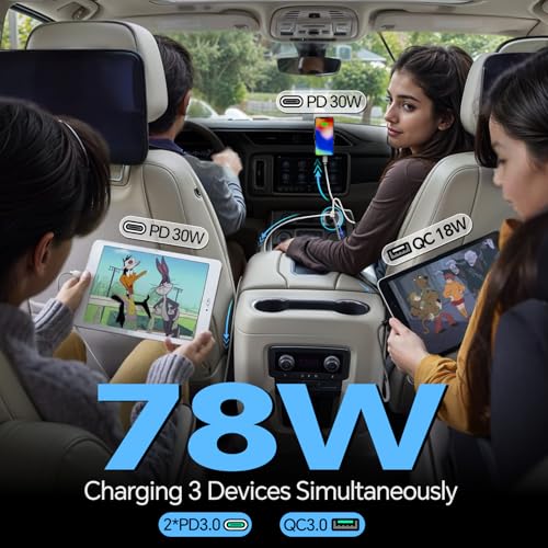 Acegoo 78W 12V USB Outlet, Dual 30W PD3.0 Type-C & 18W QC3.0 Aluminum Car Charger Socket, Multi Port Fast Charging Replacement Socket Accessories for RV Camper Trailer Truck Boat (2 Pcs) - Image 2