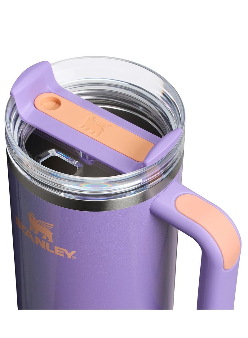 Stanley Tumbler– Cold for 11 Hours – Iced for 48 Hours – Metal Water Bottle with Straw, Handle and Lid – Dishwasher Safe – Travel Mug for Cold Drinks – Periwinkle Shimmer | Cold For 11 Hours - Iced For 48 Hours - Image 4