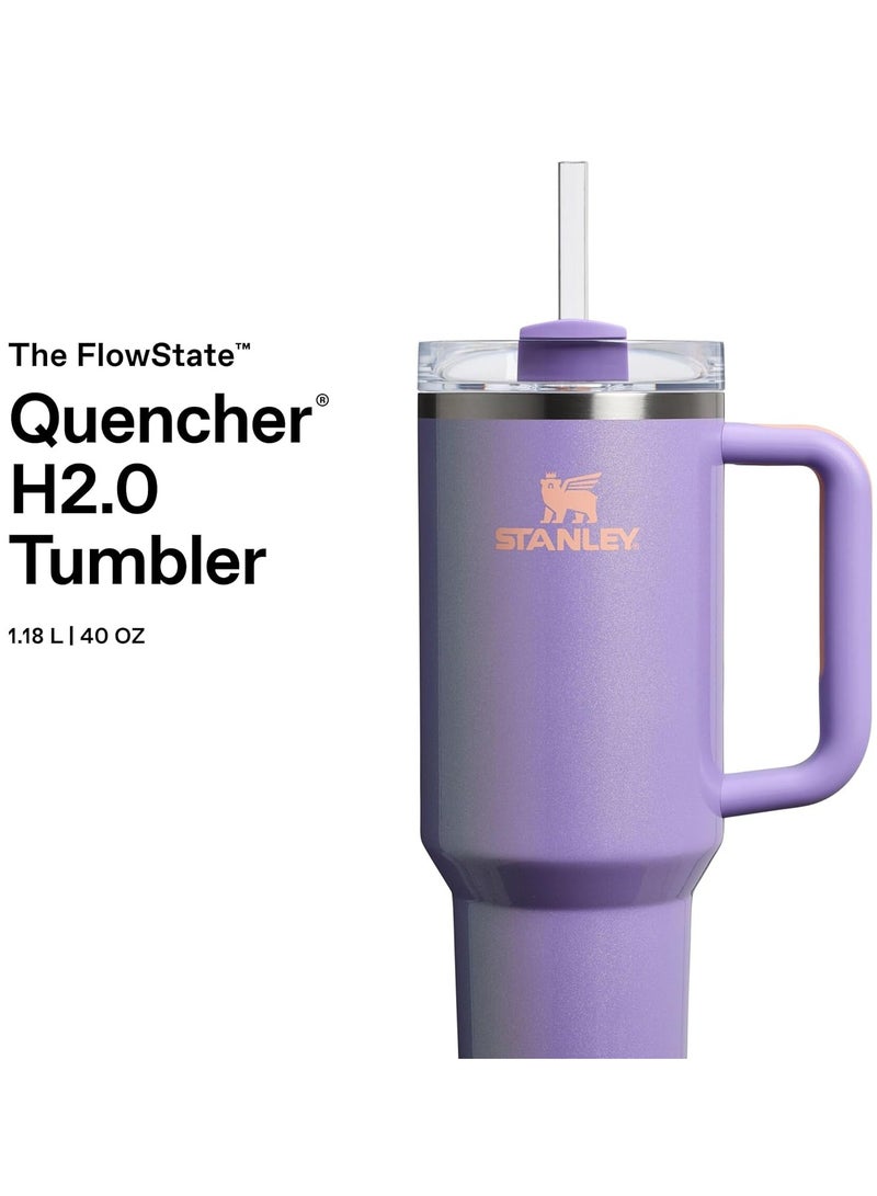 Stanley Tumbler– Cold for 11 Hours – Iced for 48 Hours – Metal Water Bottle with Straw, Handle and Lid – Dishwasher Safe – Travel Mug for Cold Drinks – Periwinkle Shimmer | Cold For 11 Hours - Iced For 48 Hours - Image 3