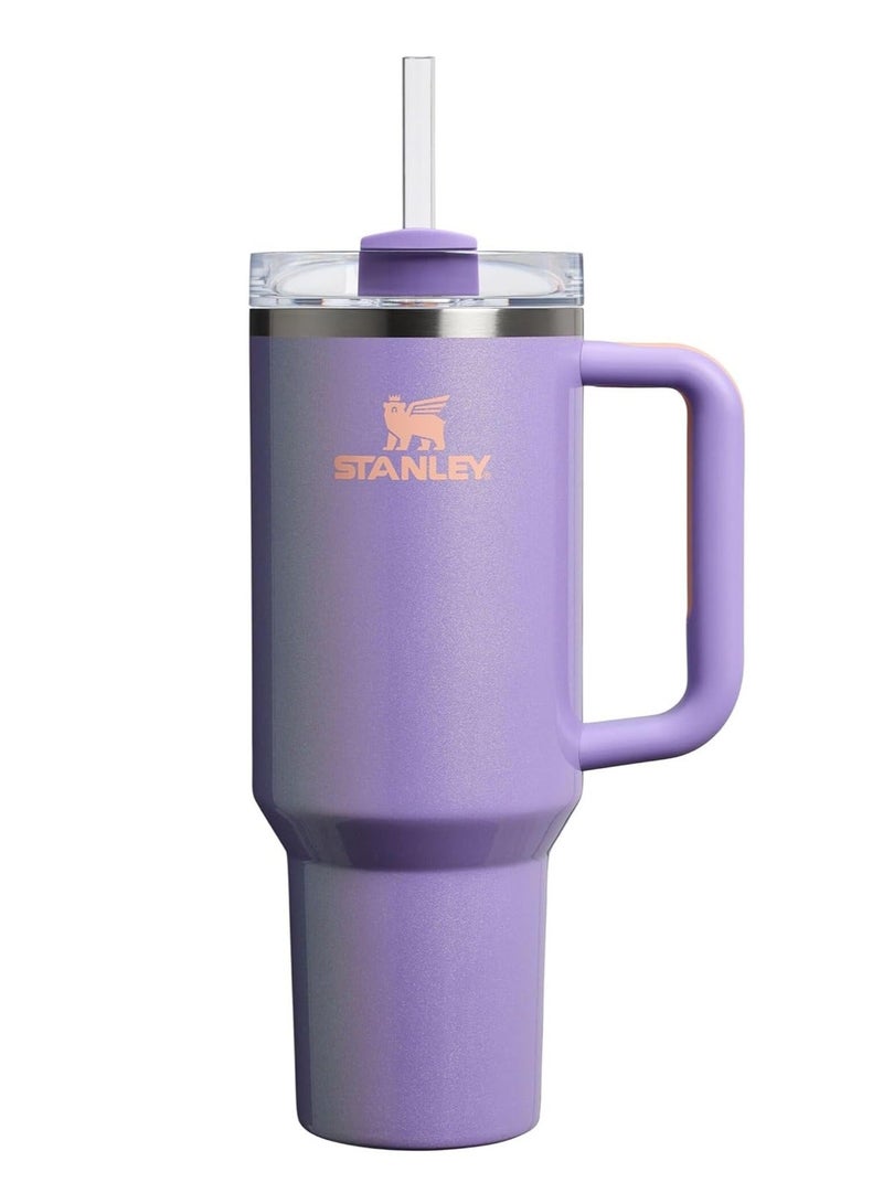 Stanley Tumbler– Cold for 11 Hours – Iced for 48 Hours – Metal Water Bottle with Straw, Handle and Lid – Dishwasher Safe – Travel Mug for Cold Drinks – Periwinkle Shimmer | Cold For 11 Hours - Iced For 48 Hours - Image 1