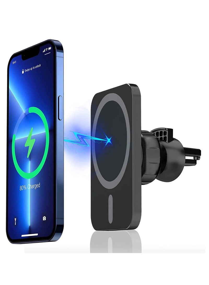 MagSafe Car Charger/Magnetic Wireless Car Charger Fast Charging Auto-Alignment Wireless Car Charger Air Vent Mount for iPhone 14/13 / 12 Series and Compatible with MagSafe Case & Ring - Image 1