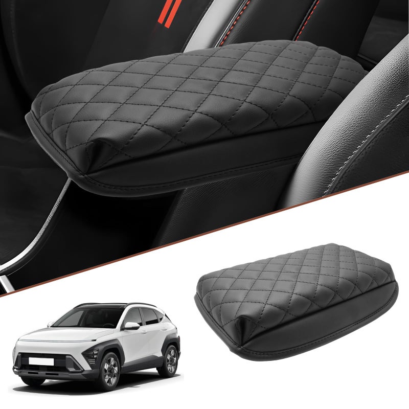 SKTU for 2024 2025 Hyundai Kona Center Console Cover 2024 2025 Kona SESELN LineLimited Armrest Pad Cover Kona Seat Box Cover Hyundai Kona 2024 2025 Accessories Center Console Soft Cushion