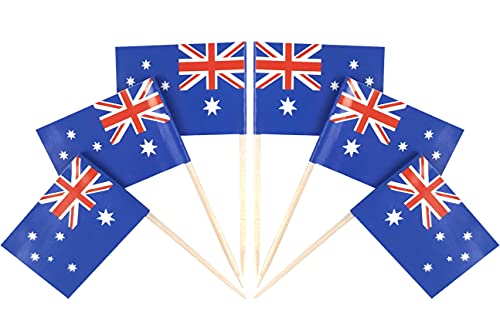 QQSD Australia Toothpick Flag Australian Small Mini Cupcake Topper Flags100 pcs - Image 1