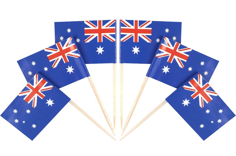 QQSD Australia Toothpick Flag Australian Small Mini Cupcake Topper Flags100 pcs - Image 2