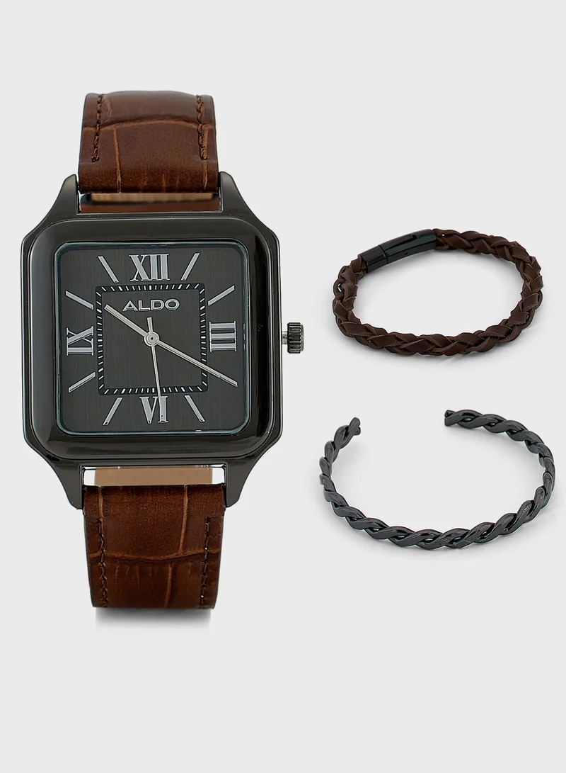 ALDO Classic Leather Strap Watch