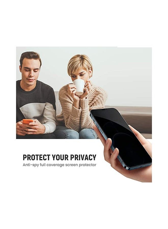 5D Anti-Spy Privacy Tempered Glass Screen Protector For iPhone 13 Pro Max Black - Image 3
