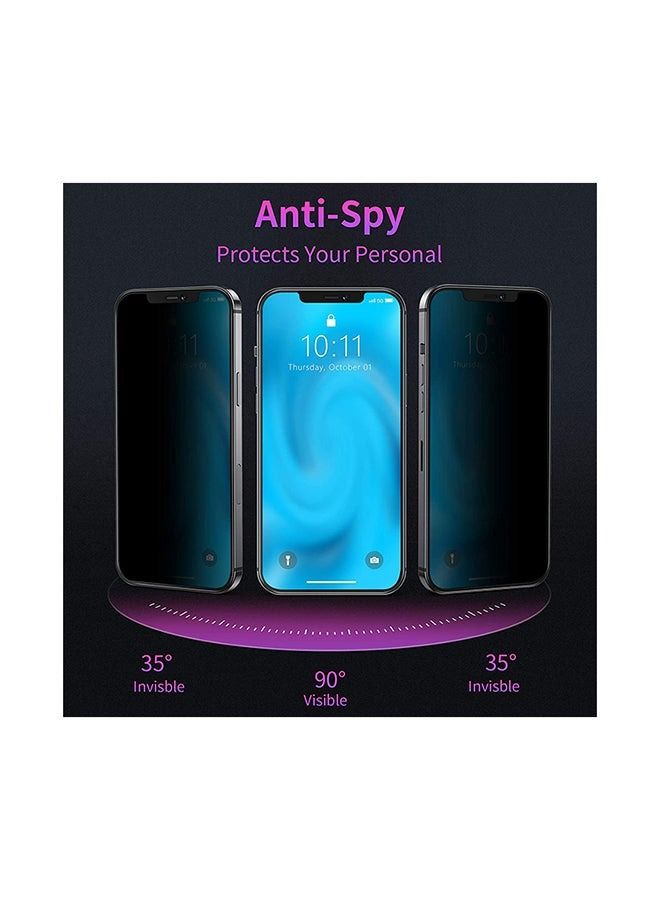 5D Anti-Spy Privacy Tempered Glass Screen Protector For iPhone 13 Pro Max Black - Image 2