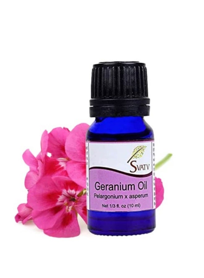 SVATV Geranium Essential Oil Therapeutic Grade Aromatherapy Oils Fragrance Oil for Diffuser Yoga Massage & DIY Personal Care 10 ml - Image 1