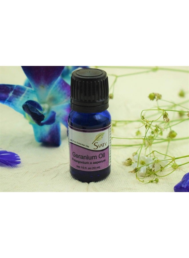 SVATV Geranium Essential Oil Therapeutic Grade Aromatherapy Oils Fragrance Oil for Diffuser Yoga Massage & DIY Personal Care 10 ml - Image 2