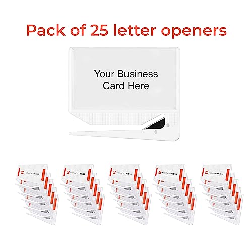Uncommon Desks Business Card Letter Openers - (25 Pack) (Clear) Professional Letter Openers with Business Card Insert, Perfect Promotional Item for Business - Image 2