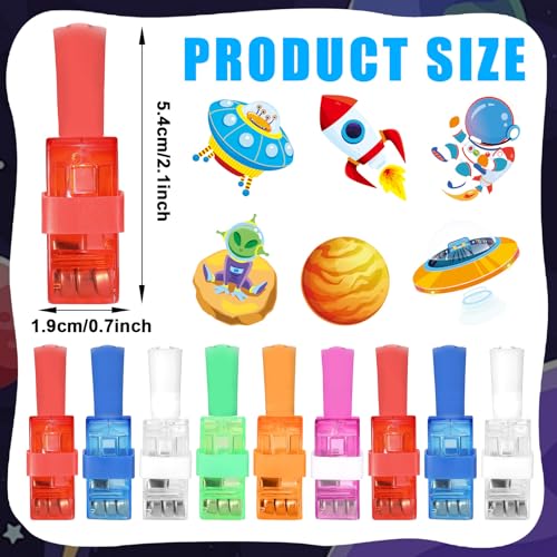 CHUNNIN 36 PCS Outer Space Party Favors Planet LED Light Up Finger LightsGlow in the Dark Spacecraft Astronaut Party Bulk for Christmas Goodie Treat Bags Stuffers Galaxy Theme Birthday Supplies - Image 5