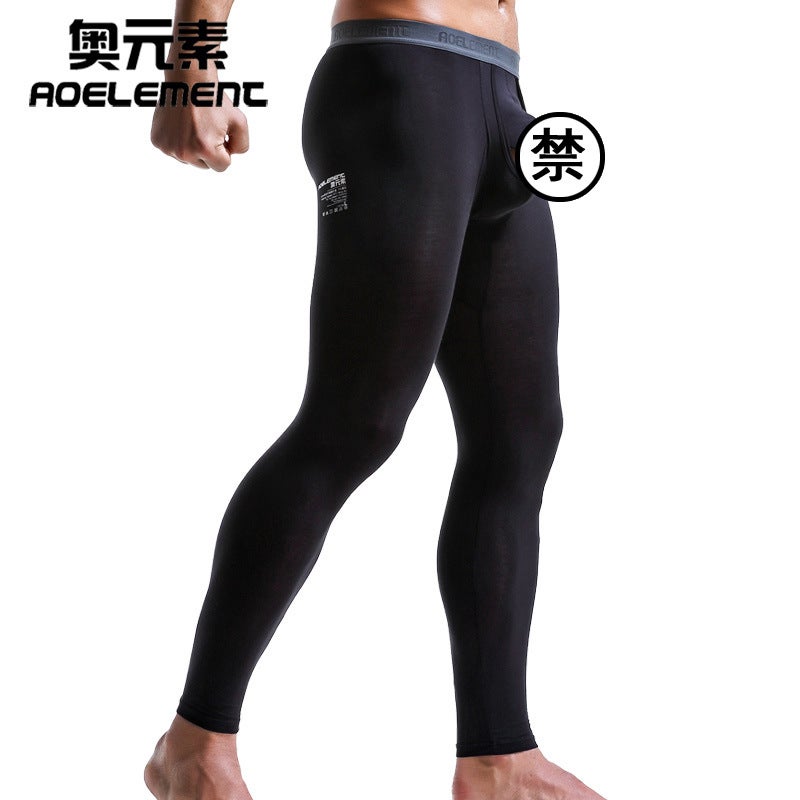 Bullet Mens Autumn Pants Separated Single Piece Scrotum Pants Thin Line Pants Tight Warm Pants Underpants Young Mens Leggings sapphire blue  - Image 2