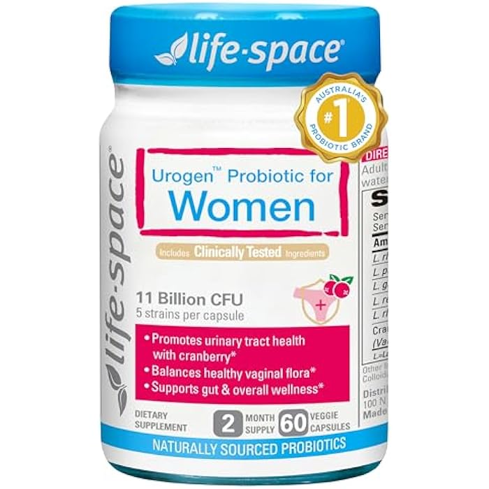 Life-Space Urogen Probiotics for Women, Probiotics+Cranberry, 2 Month Serving, Women's Probiotic for PH Balance, Urinary Tract, Digestive & Immune Health, Lactobacillus reuteri, Non-GMO, 60 Ct - Image 1