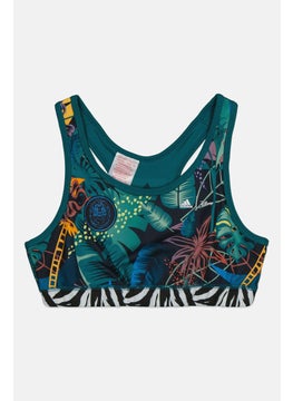 Adidas Adidas x Disney Kids Girl Non Padded Sports Bra, Green Combo  - Image 1