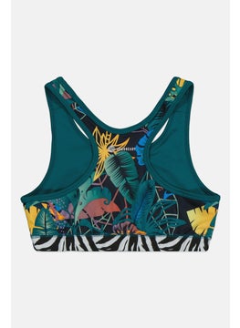 Adidas Adidas x Disney Kids Girl Non Padded Sports Bra, Green Combo  - Image 2