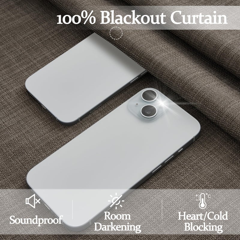 PleatedDrapes Pinch Pleated Extra Long 102 Inches Curtains for Dining Room 2 Panels Set, Full Blackout Memory Trained Double Layer Linen Chocolate Tart Thermal Noise Reducing Farmhouse Drapes for Large Windows - Image 3
