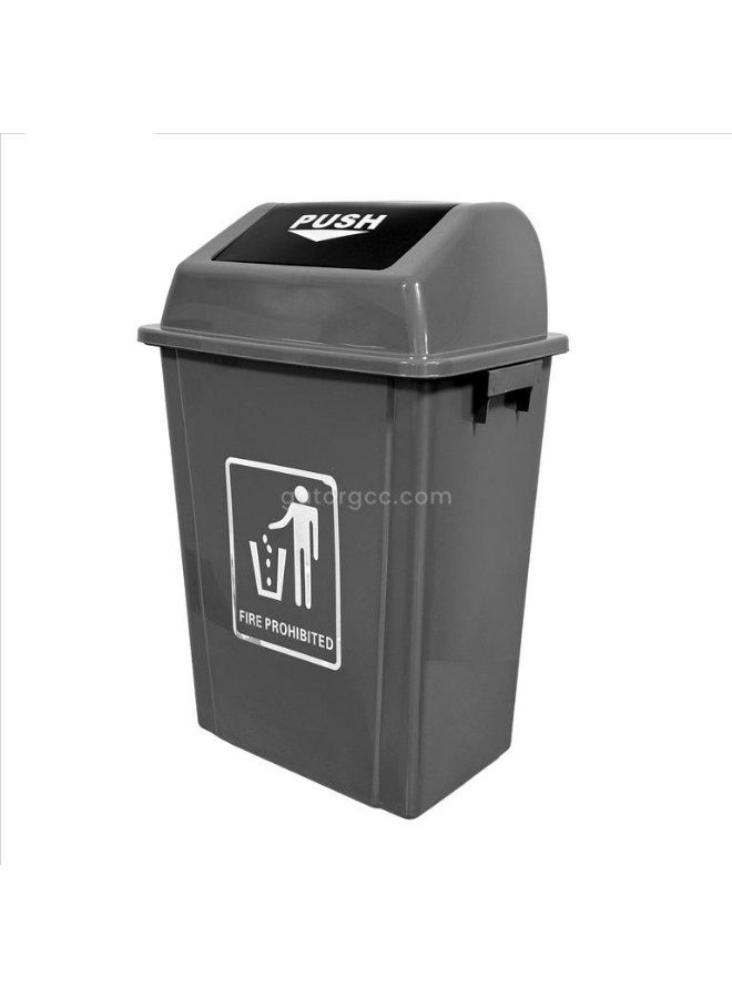 Flexible Plastic Outer Trash Bin Gray-40L