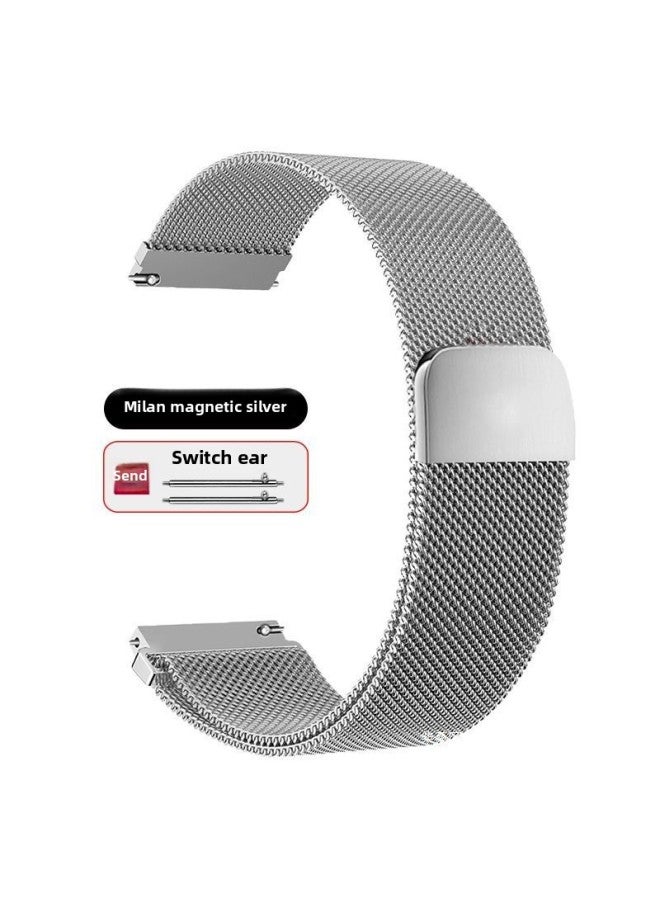 For HuaweiWatch4/GT3Pro Magnetic Watch Strap GT2 Breathable Metal Milanese Replacement Wristband-Color:Milan Magnetic-splash-color-[22mm Interface] For HuaweiWatch Buds-earphone Integrated Watch