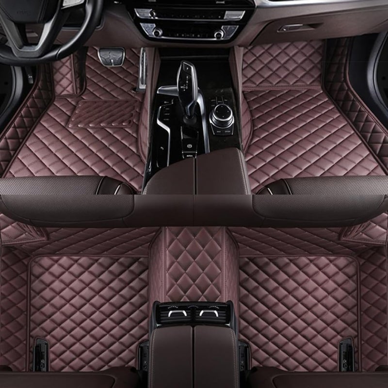 Custom Car Automotive Floor Mats for Dacia Duster 2013 2014 2015 2016 2017, Full Coverage Leather Protector, All Weather Waterproof Anti-Skid Anti-Slip(Coffee) - Image 1