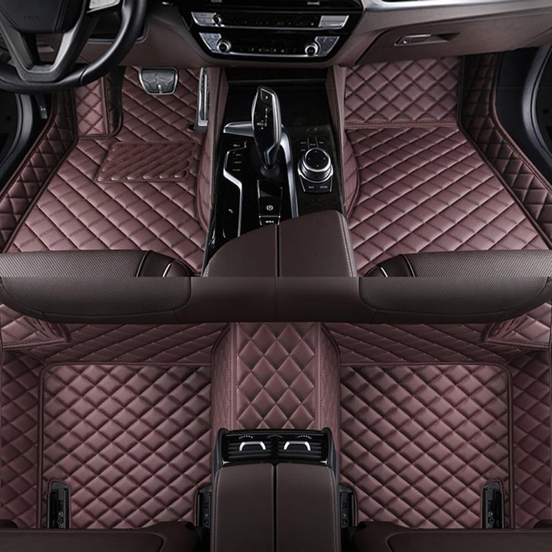 Custom Car Automotive Floor Mats for Dacia Duster 2013 2014 2015 2016 2017, Full Coverage Leather Protector, All Weather Waterproof Anti-Skid Anti-Slip(Coffee) - Image 2