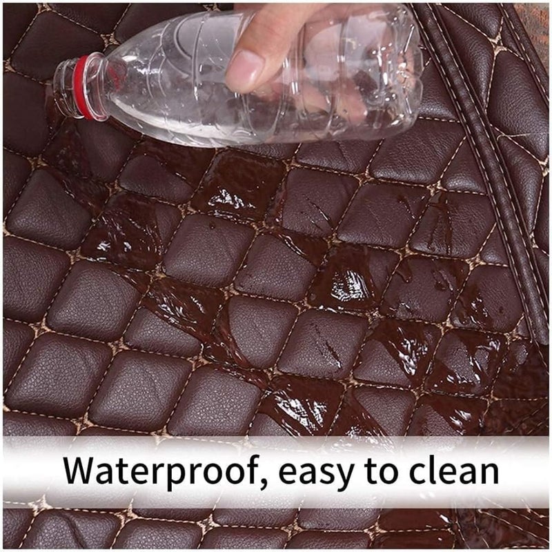 Custom Car Automotive Floor Mats for Dacia Duster 2013 2014 2015 2016 2017, Full Coverage Leather Protector, All Weather Waterproof Anti-Skid Anti-Slip(Coffee) - Image 3