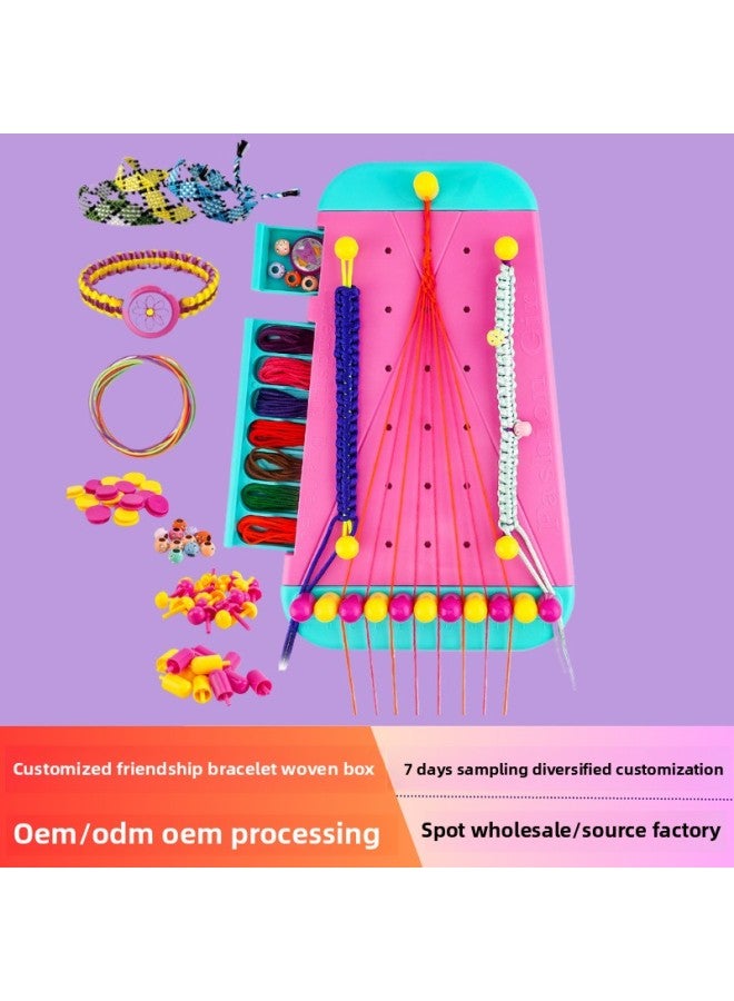 Customized Popular Friendship Woven Box Girls' Play House Toys Diversified Customization Oem-Specification:Friendship Bracelet Woven Box Green - Image 1