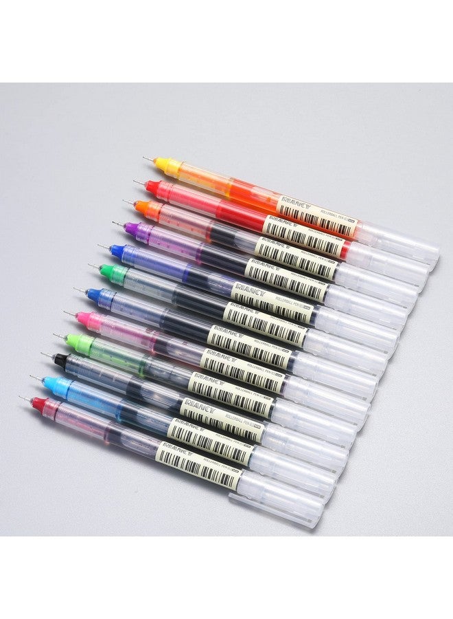 RIANCY Liquid Ink Rollerball Pens Multicolored 0.5Mm Extra Fine Point Tip Rolling Roller Ball Pen 12 Assorted Colors Gel Pens Forjournaling Smooth Writing Office Stationery Art Supplies - Image 5