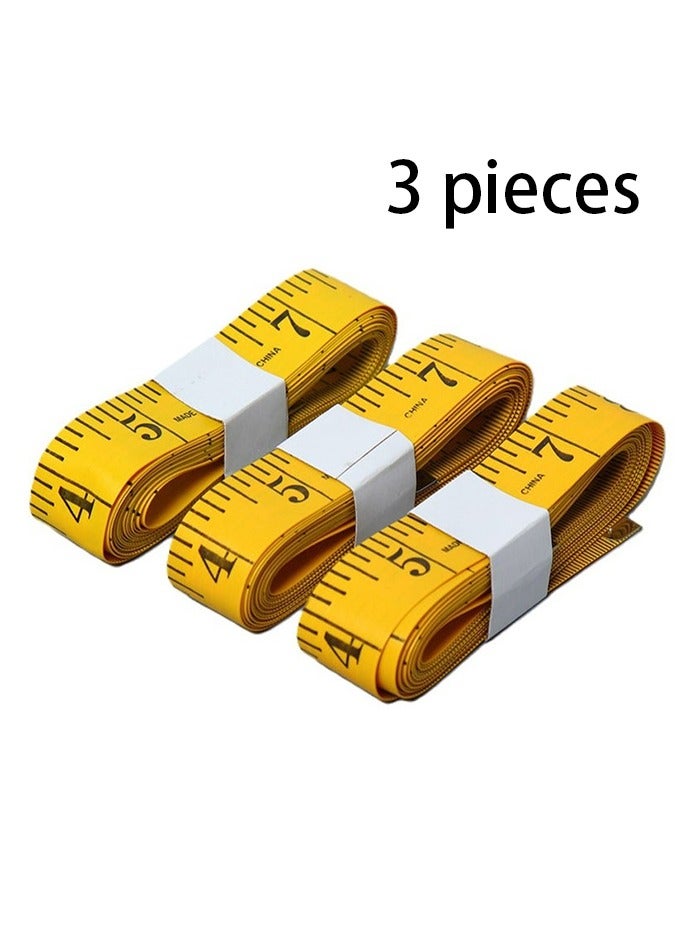 Generic 3-pieces Tailor tape measure Yellow/Black 3meter  - Image 1