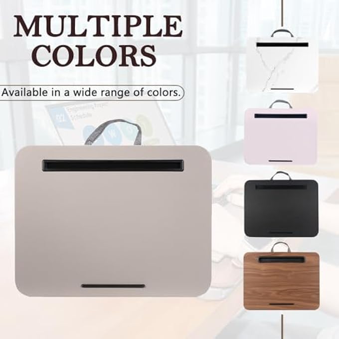 rayihni LAP DESK, PORTABLE LAPTOP DESK FITS UP TO 16Â€Œ LAPTOPS, WITH TABLET SLOT, BUILT-IN CUSHION, GREAT FOR HOME & OFFICE,LAP DESK FOR LAPTOP,LAP DESK WITH CUSHION (GRAY, MEDIUM) - Image 3