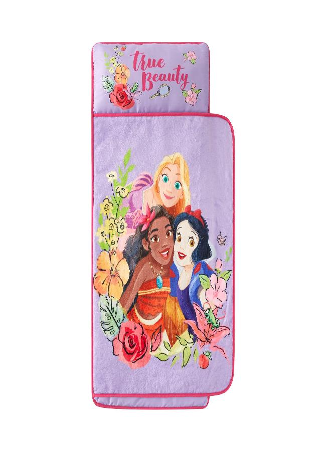 Idea Nuova Disney Princess Super Soft Plush Toddler Quilted Nap Mat with Built in Blanket and Pillow, 20" Wx46 L - Image 2