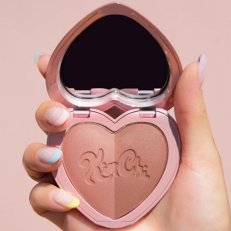 Kimchi Chic KimChiChic Beauty Thailor Blush Duo, Heart-Shaped Compact with Mirror, Buildable, Silky Matte & Shimmer Finish, Cruelty-Free Blush Palette, Vacation - Image 2
