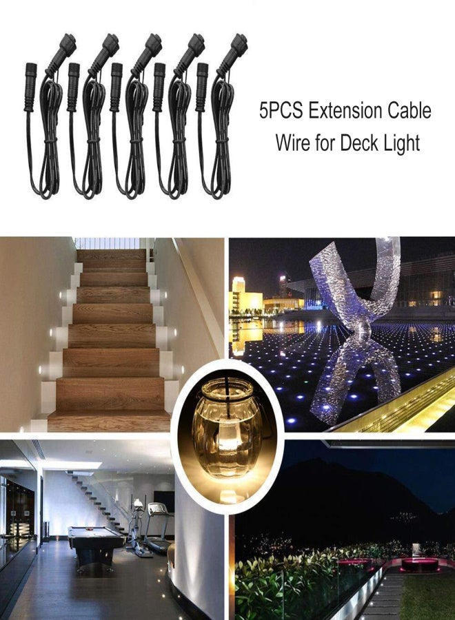 5PCS Extension Cable Wire for Deck Light 1m/39.4in Length 2 Pin Extension Cord IP67 Waterproof with Male and Female Connector for Solar Shed Pendant Lights Garden Spike Lights - Image 5