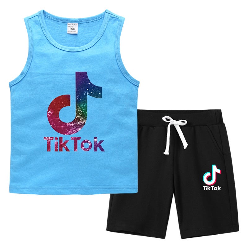 2023 Children'S Summer Vest Pants Sports Casual Base Shirt Outer Wear Thin Sleeveless Two-Piece Suit For Small And Medium-Sized Children - Image 5