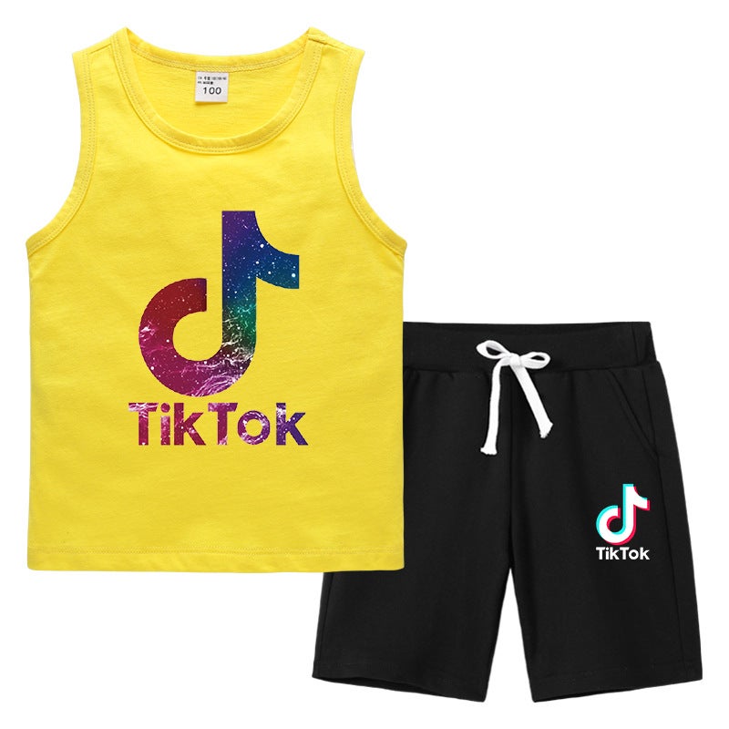 2023 Children'S Summer Vest Pants Sports Casual Base Shirt Outer Wear Thin Sleeveless Two-Piece Suit For Small And Medium-Sized Children - Image 4