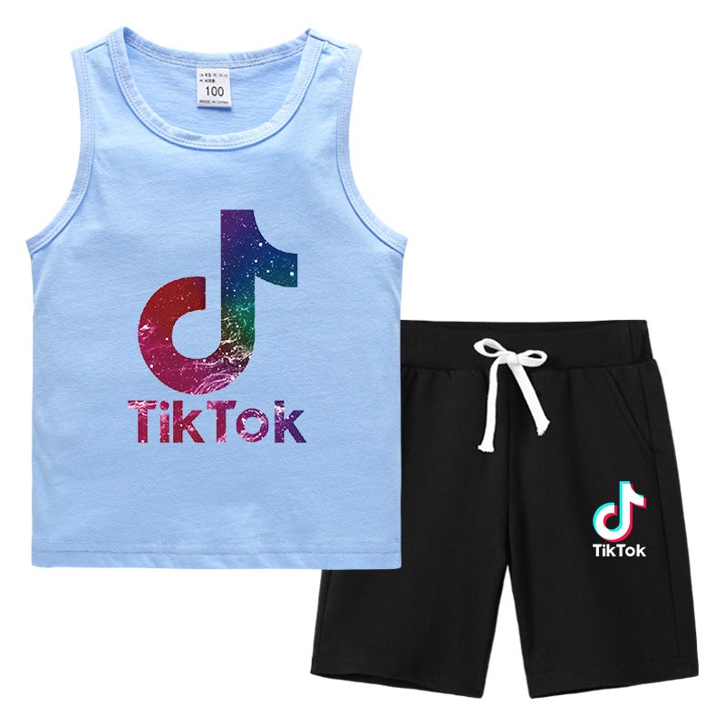 2023 Children'S Summer Vest Pants Sports Casual Base Shirt Outer Wear Thin Sleeveless Two-Piece Suit For Small And Medium-Sized Children - Image 3