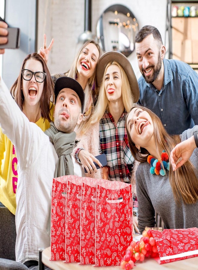 Thenshop متجر Thenshop، 100 كيس هدايا بلاستيكي بنقشة باندانا غربية، أكياس حلوى ووجبات خفيفة، أكياس سيلوفان، أكياس هدايا بالجملة، هدايا لحفلات رعاة البقر، لوازم حفلات أعياد ميلاد رعاة البقر الغربيين - Image 5