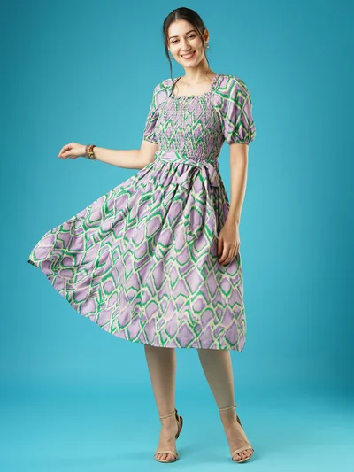 globus Women Bright Ideas Floral Print Fit & Flare Midi Dress