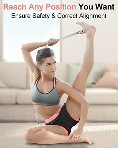 Tumaz Yoga Strap/Stretch Bands [15+ Colors, 6/8/10 Feet Options] with Extra Safe Adjustable D-Ring Buckle, Durable and Comfy Delicate Texture - Best for Daily Stretching, Physical Therapy, Fitness - Image 4