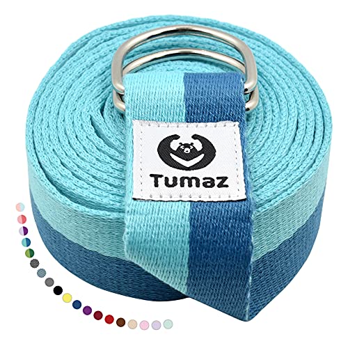 Tumaz Yoga Strap/Stretch Bands [15+ Colors, 6/8/10 Feet Options] with Extra Safe Adjustable D-Ring Buckle, Durable and Comfy Delicate Texture - Best for Daily Stretching, Physical Therapy, Fitness - Image 1