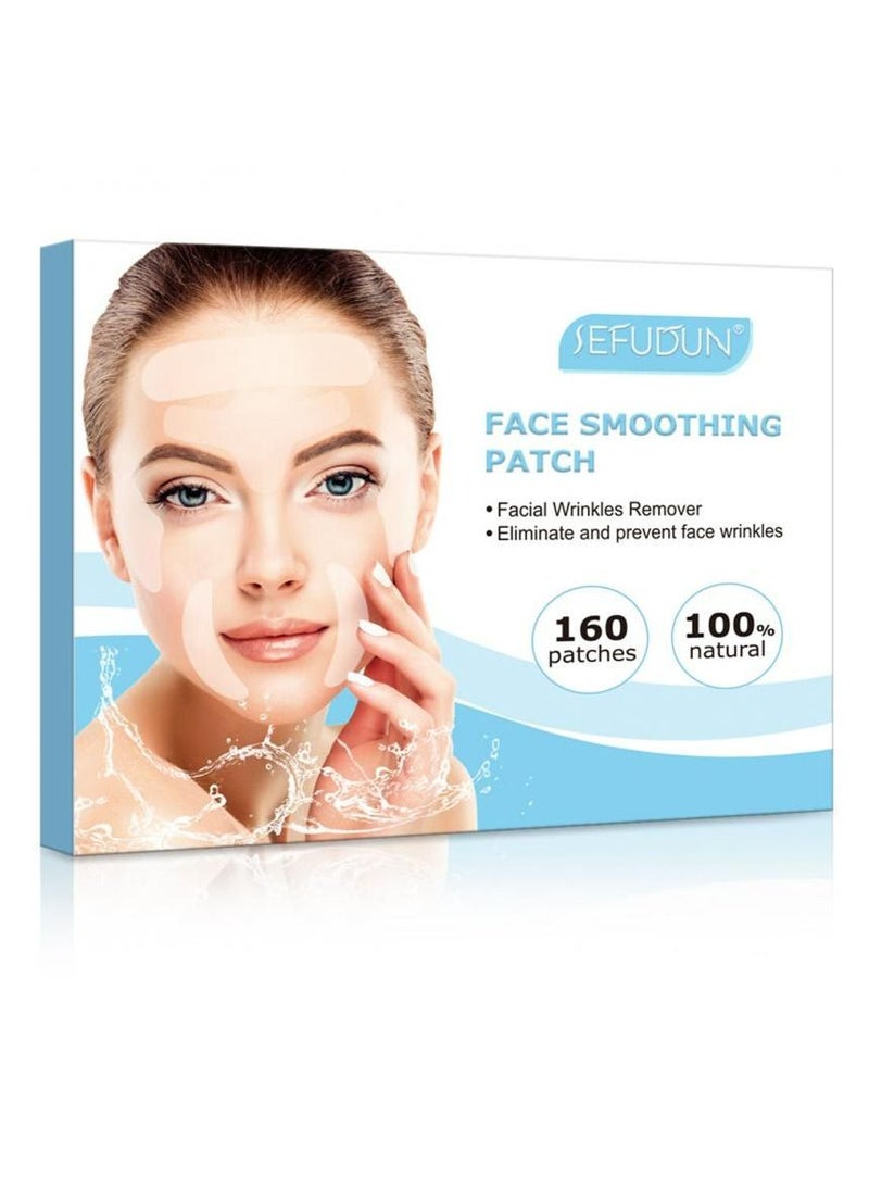Sefudun - 160 Pieces Face Smoothing Patches, Reusable Anti Wrinkle Pads for Face, Smoothing and Reducing Wrinkles Lines around Forehead, Eyes & Mouth for Men and Women - Image 1