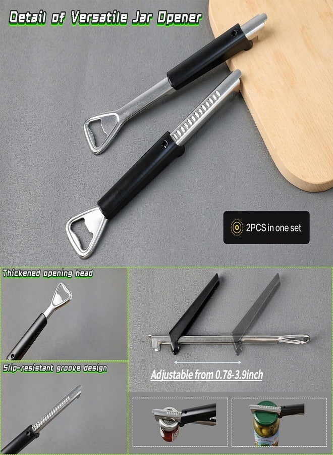 فتاحة برطمانات أورانجاروس - فتاحة برطمانات قابلة للتعديل من الفولاذ المقاوم للصدأ 2 في 1 لكبار السن المصابين بالتهاب المفاصل - مجموعة فتاحة أغطية وزجاجات مع وسادة مانعة للانزلاق - Image 3