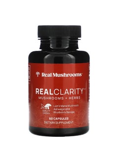 Real Mushrooms Real Mushrooms, RealClarity, Mushrooms + Herbs, 60 Capsules  - Image 1