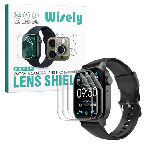 Wisely |3pcs| Screen Guard Protector Compatible For Fire Boltt Rise Smartwatch |1.85"| Bubble Free, HD Clear, Full Cover, Easy installation kit - Image 1