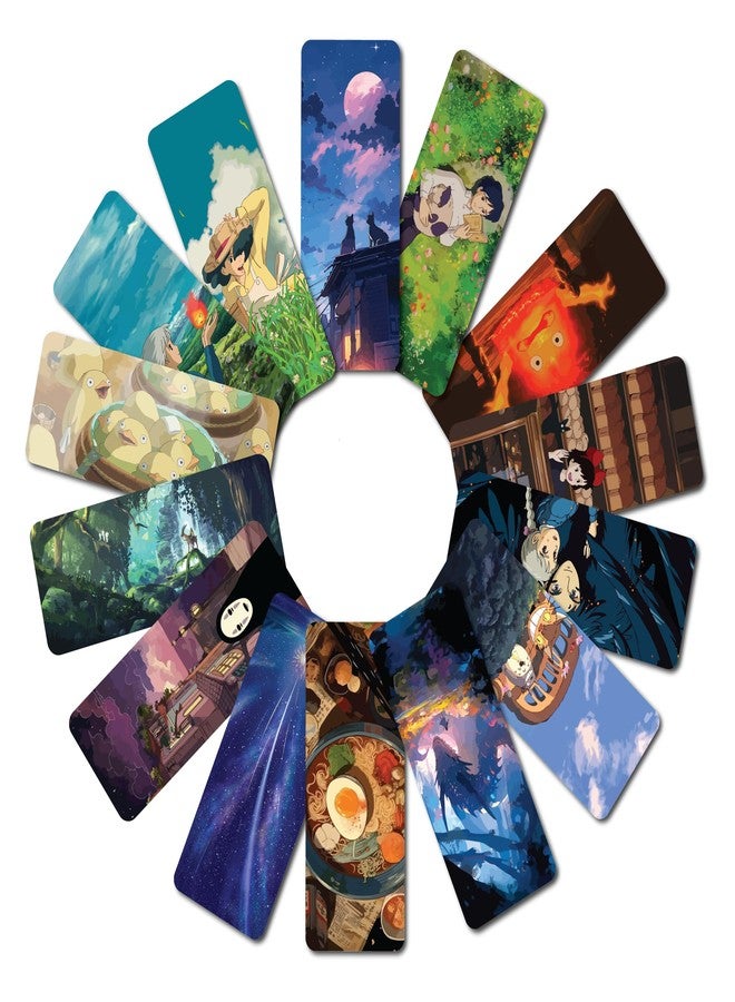 OneOclock Whimsical Studio Ghibli Inspired Anime Bookmarks Set of 14 | Unique Collection for Book Lovers (Design 1) - Image 1