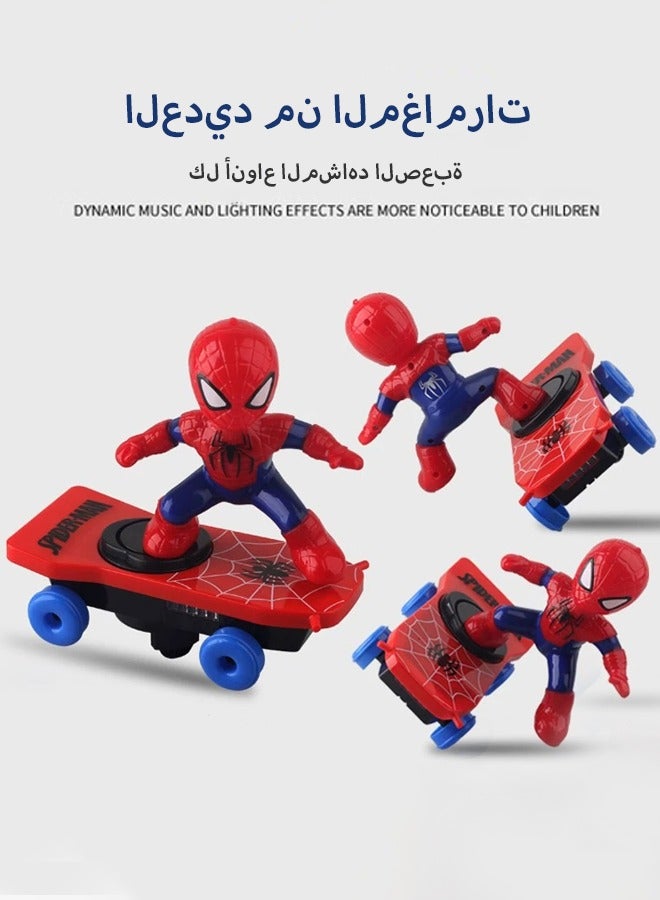 Spider-Man Electric Music Toy Stunt Scooters Automatic Flip Rotation Skateboard - Image 5