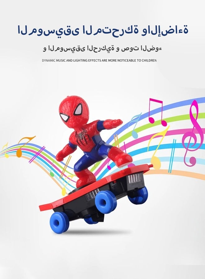 Spider-Man Electric Music Toy Stunt Scooters Automatic Flip Rotation Skateboard - Image 2