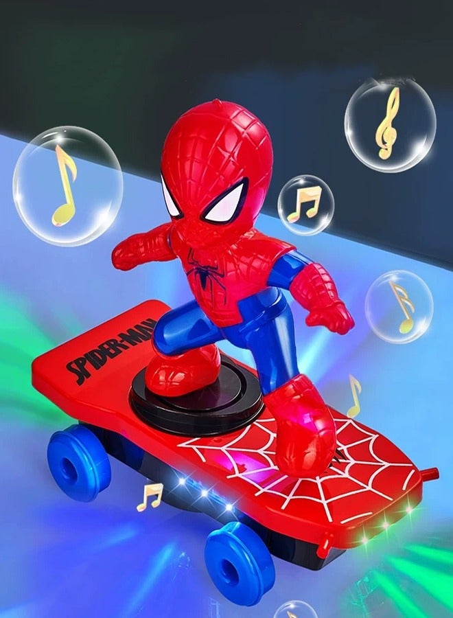 Spider-Man Electric Music Toy Stunt Scooters Automatic Flip Rotation Skateboard - Image 4