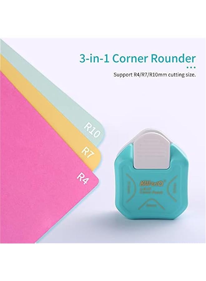 MOXO 3in1 Corner Rounder Punch R4R7R10mm Round Corner Trimmer Cutter for Card Photo Paper Laminating Pouches - Image 3